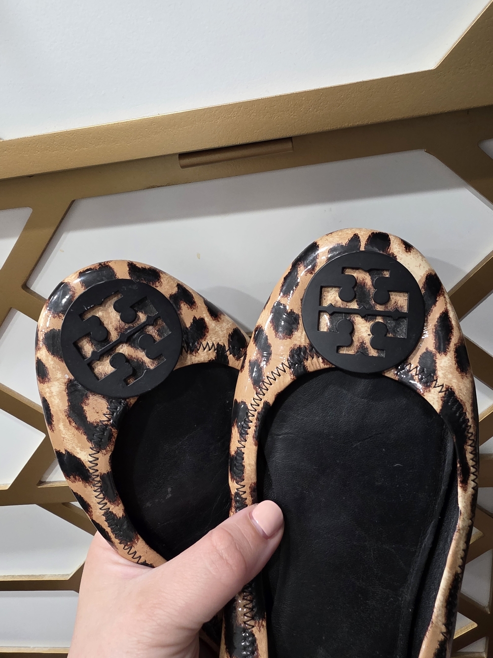 Tory Burch Leopard Print Reva Ballet Flats - Tan/Black - Picture 6 of 6